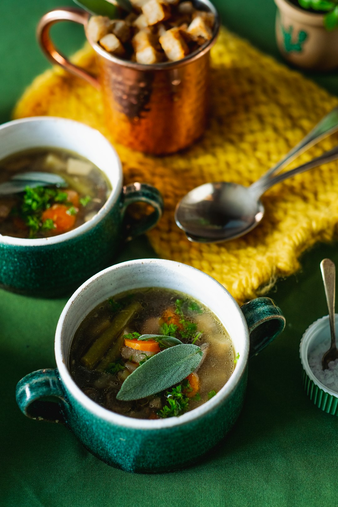 Traditional Tuscan winter meal with ribollita bread soup and Chianti Tuscan wine