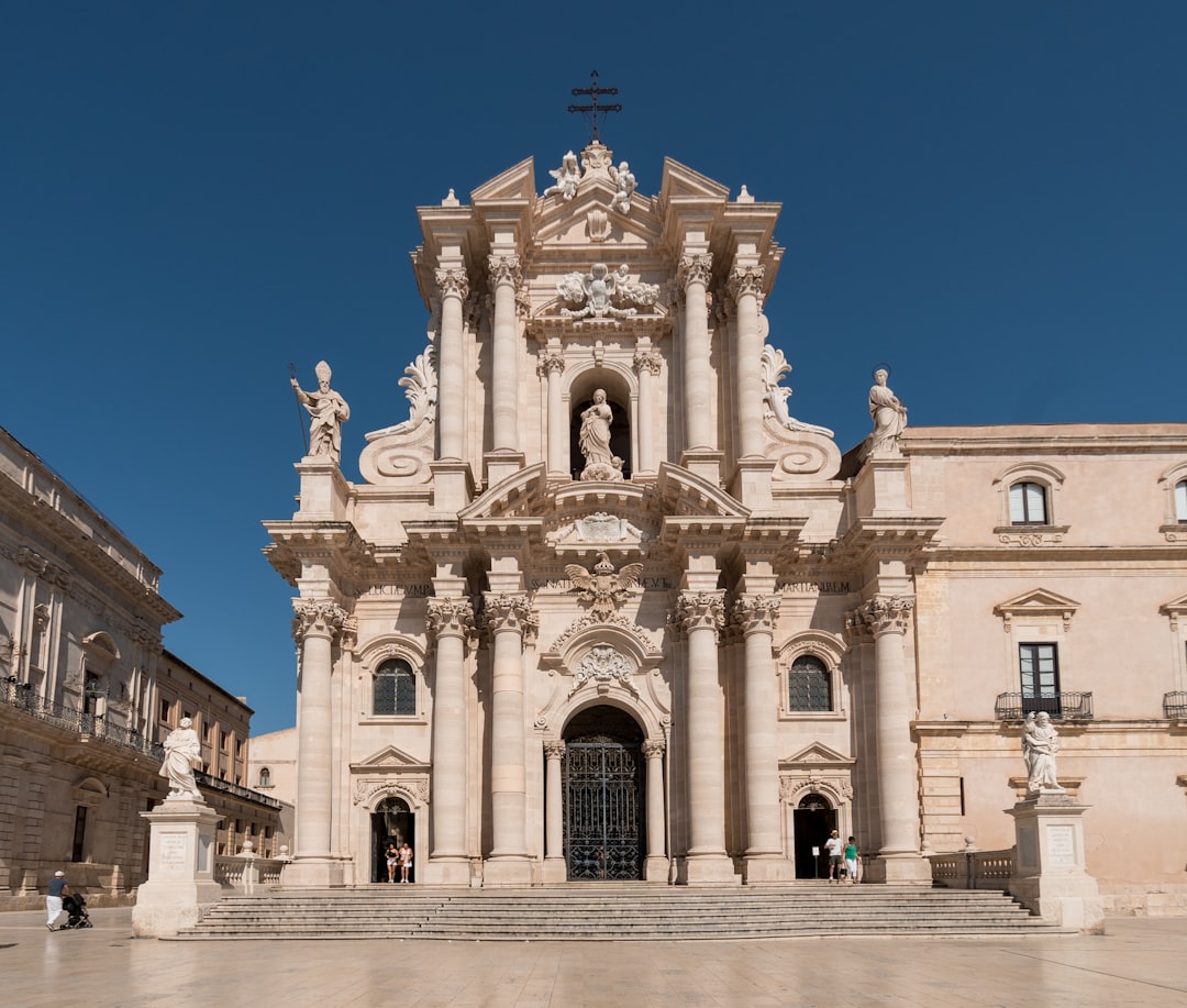 Noto baroque cathedral facade and main street in southeast Sicily