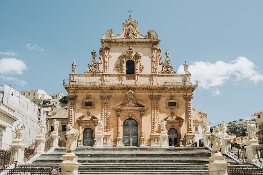 Ragusa Ibla historic district with baroque cathedral and domes