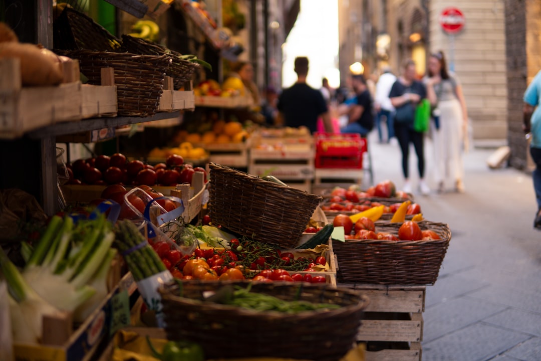 Colorful vegetables in Old Streets of Siena